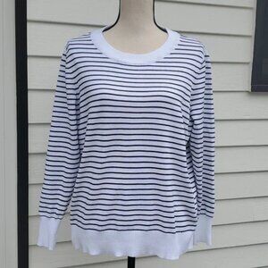 Eight18 Striped Sweater | Eight18 Striped Keyhole Back Crewneck Sweater